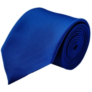 Boys Royal Blue Plain Satin Tie (45'')